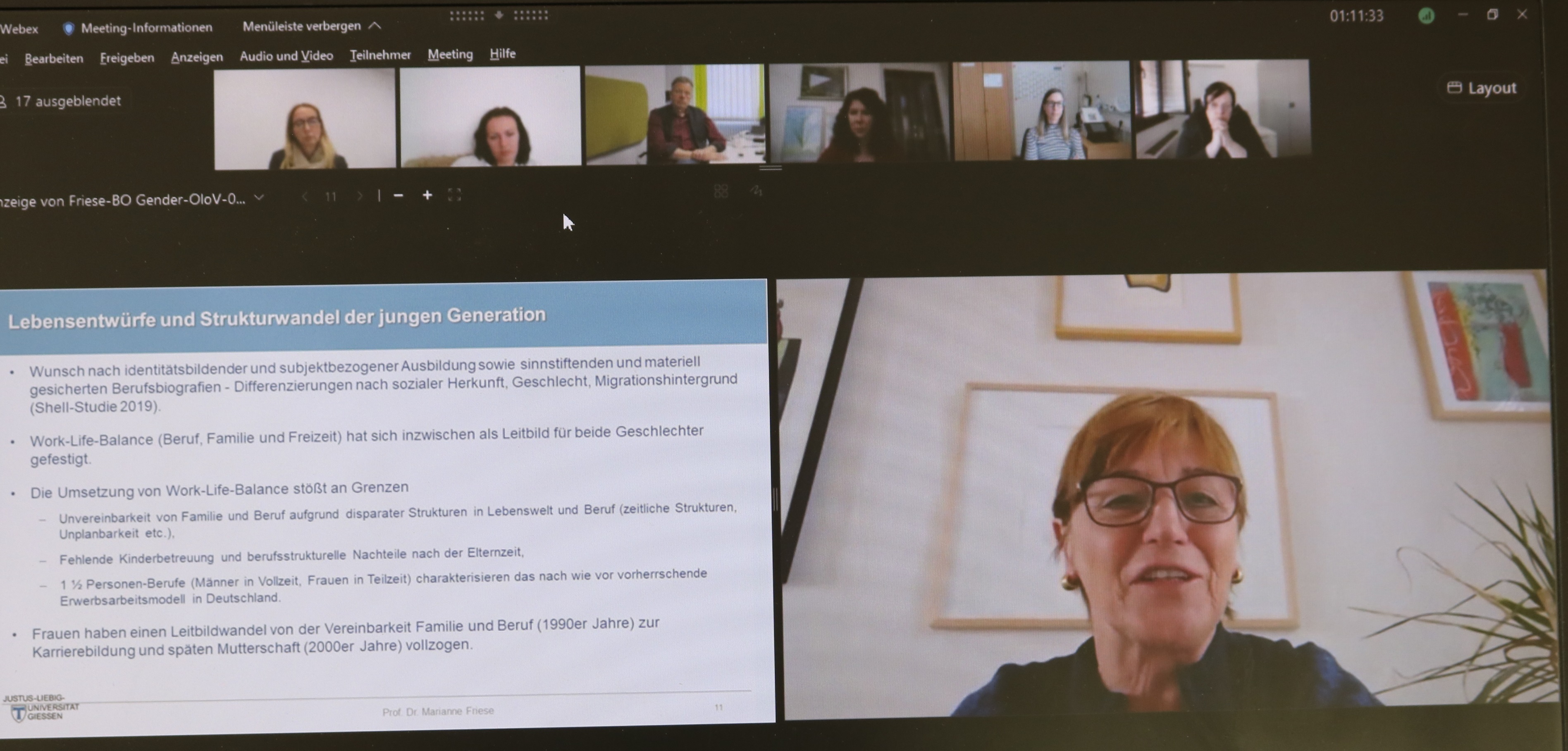 Bildschirmbild von der online-Veranstaltung