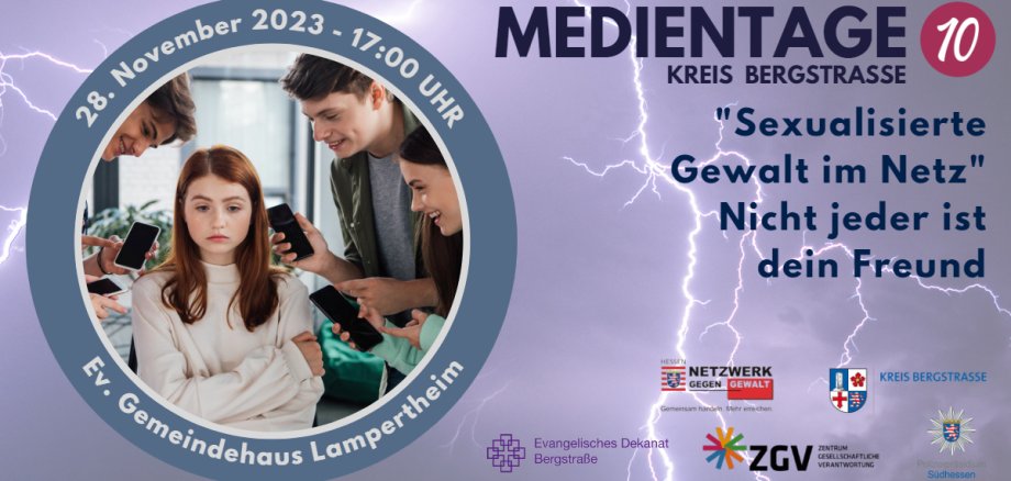 Der Flyer der 10. Medientage: Die Medientage Kreis Bergstraße feiern ihr 10. Jubiläum.