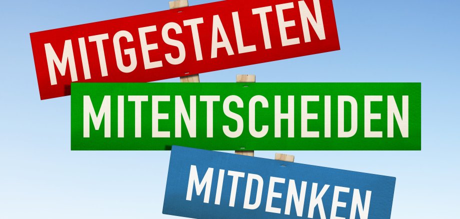 Aufforderung, Mitdenken, Mitentscheiden und Mitgestalten,