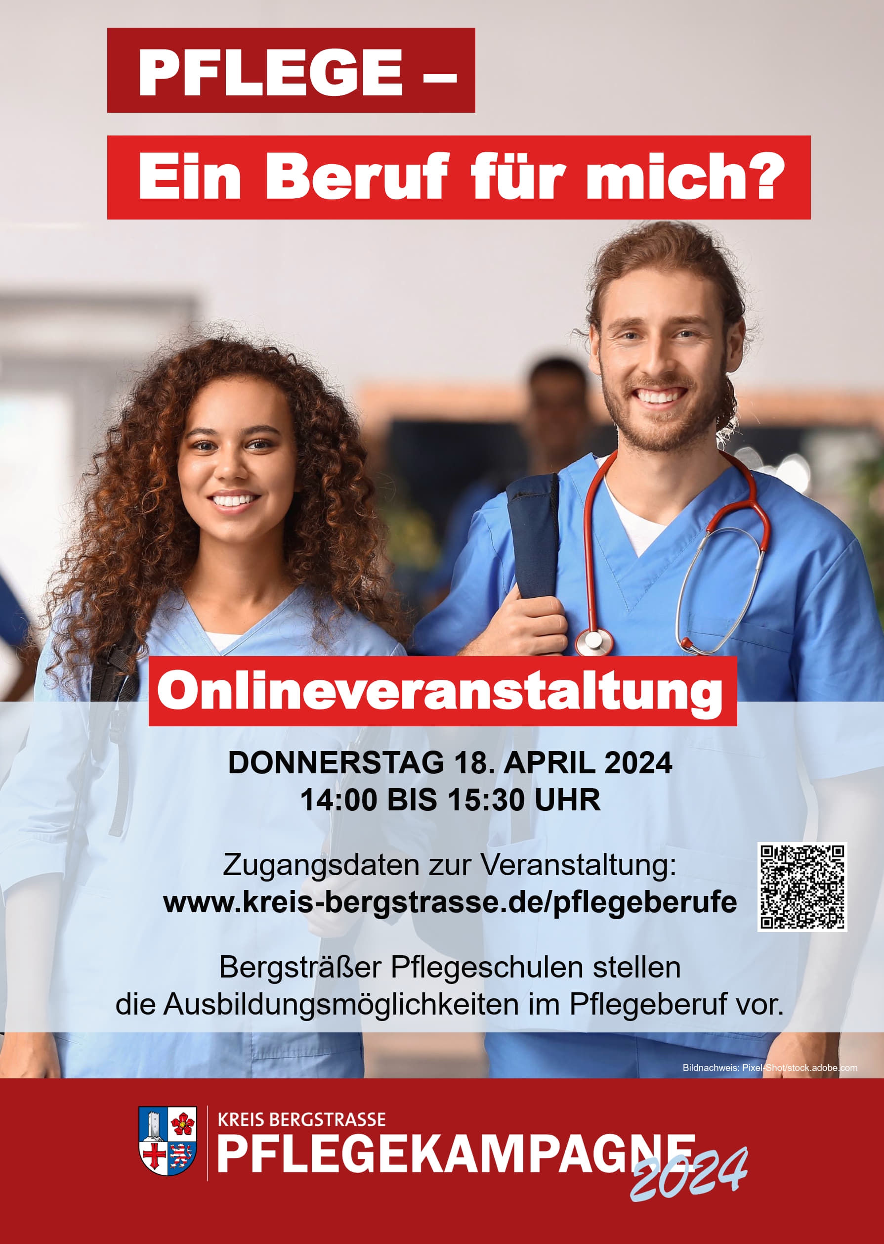 Der Flyer zur Online-Veranstaltung. Sie findet am 18. April 2024 von 14 bis 15:30 Uhr statt.