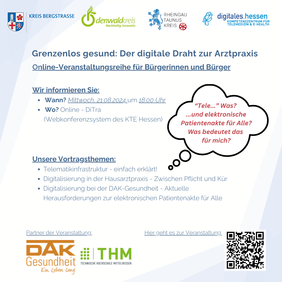 Beraten, vernetzen und unterstützen - das ist unser Job. Wir sind das Kompetenzzentrum für Telemedizin und E-Health Hessen (KTE Hessen) und helfen Abläufe und Anwendungen im deutschen Gesundheitswesen zu digitalisieren.