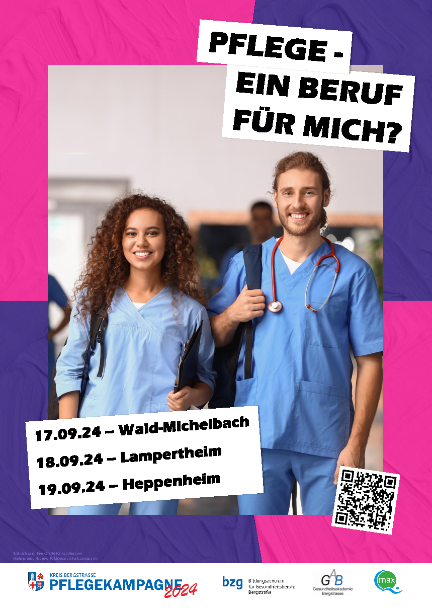 Der Flyer der Infoveranstaltung "Pflege - Ein Beruf für mich?" mit den Veranstaltungsdaten.