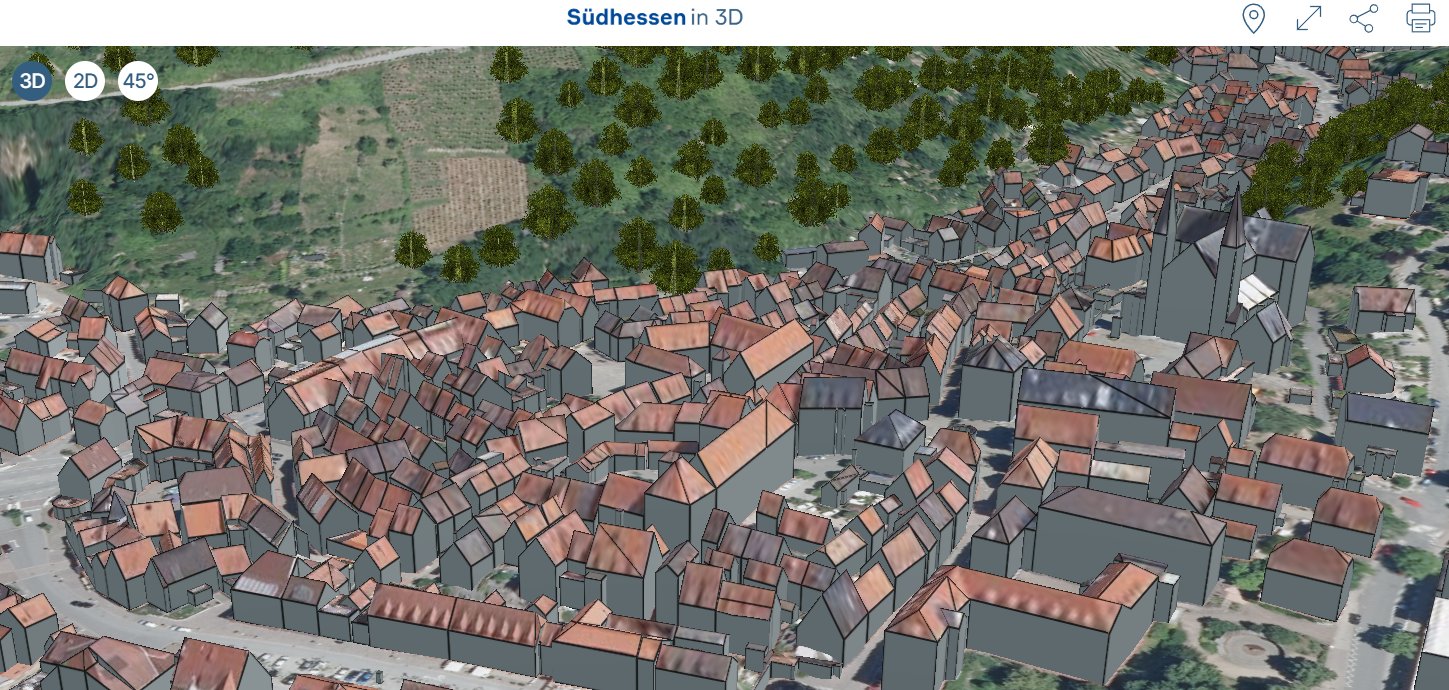 Ein Screenshot der 3D-Ansicht des Kreises Bergstraße im digitalen Karten-Tool.