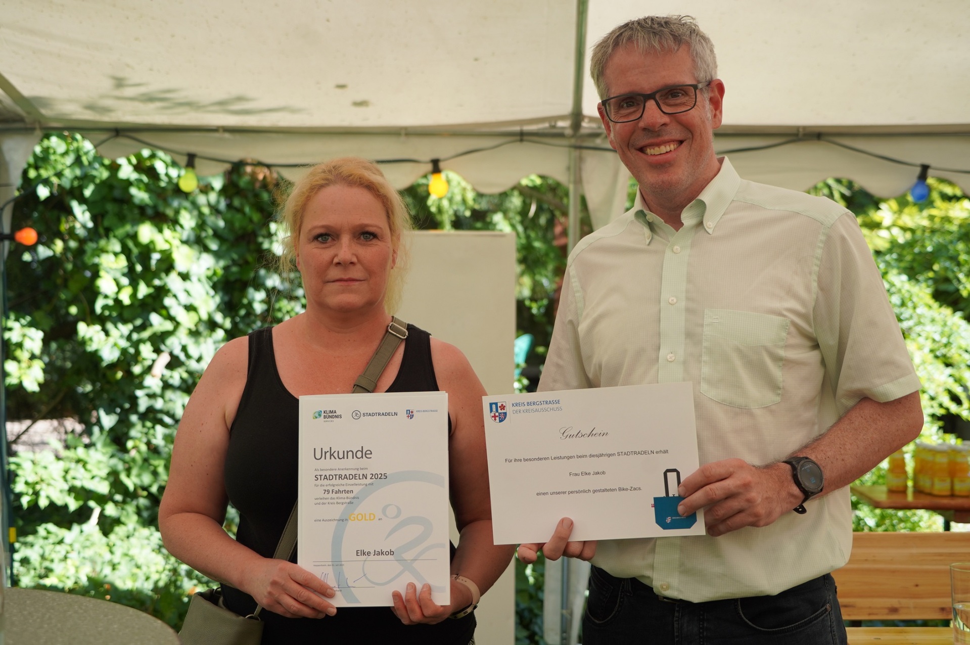 Als beste Radlerin schnitt Elke Jakob vom Team Bikehasen ab.