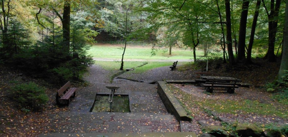 Im idyllischen Grasellenbach gibt es mehrere Kneippanlagen mitten im Grünen.