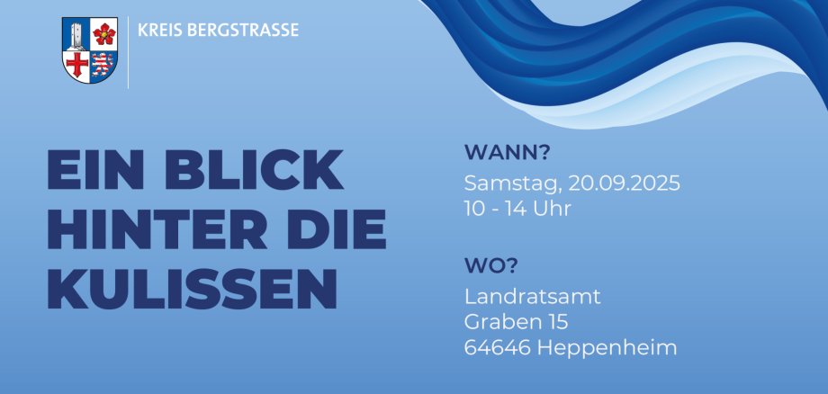 Die Grafik zeigt die wichtigsten Daten zur Veranstaltung am 20.09.2025, bei der ein Blick hinter die Kulissen der Kreisverwaltung geworfen werden kann.