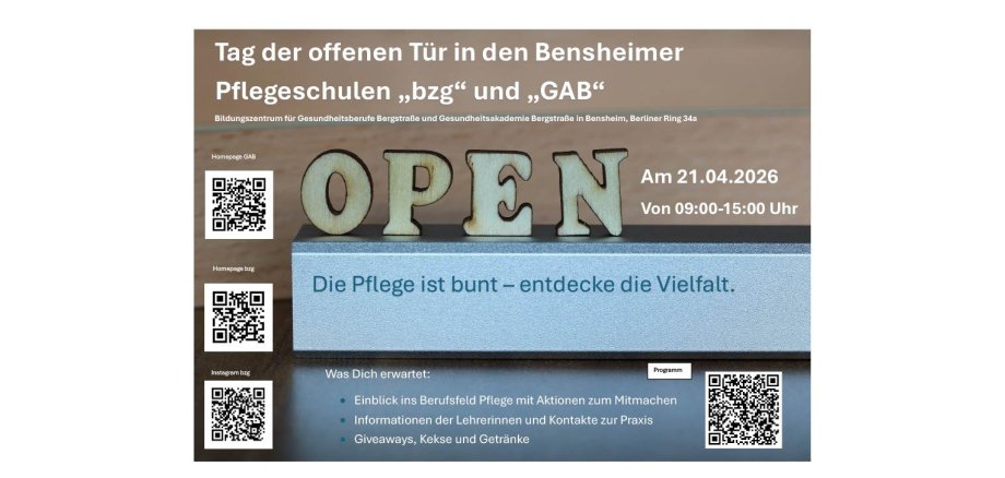 Plakat Tag der offenen Tür Pflegeschulen
