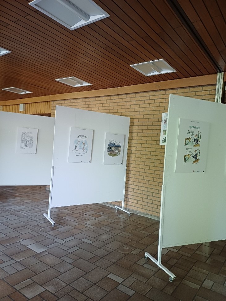 Karikaturenausstellung Karikaturen in der Melibokushalle Zwingenberg