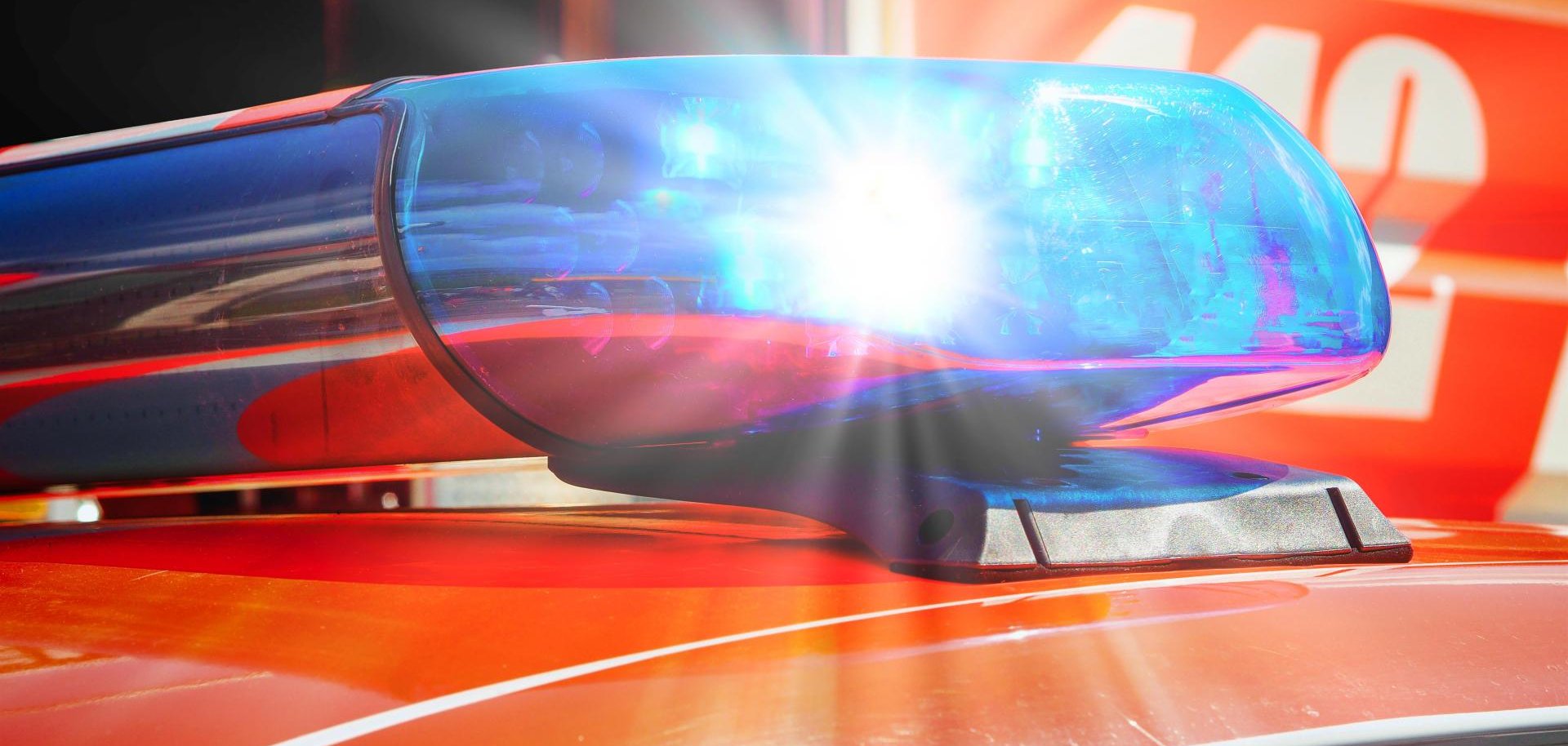 Ein Blaulicht eines Feuerwehrwagens