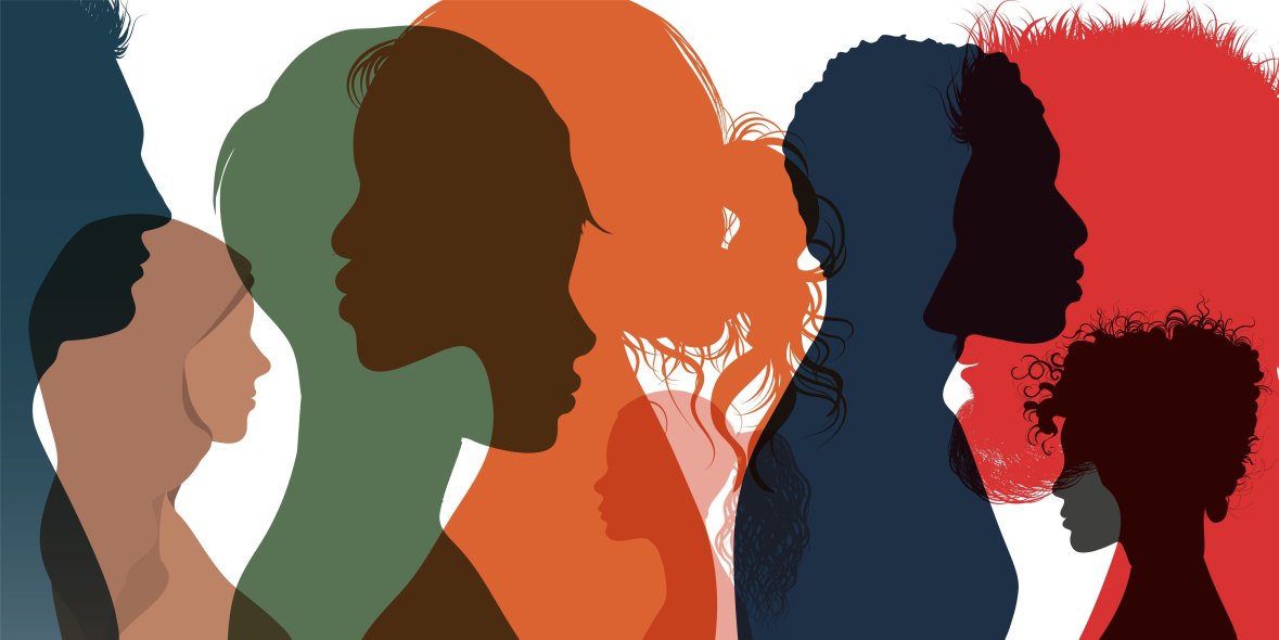 Bunte Menschen Grafik bunte Silhouetten von Menschen