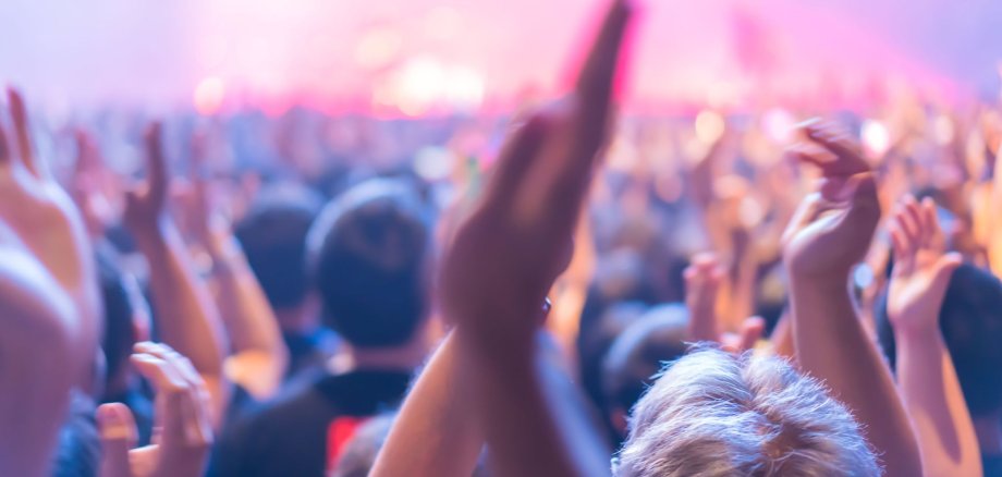 blur music brand showing on stage or Concert Live and Defocused entertainment concert lighting on stage with Laser rays beams, party concept