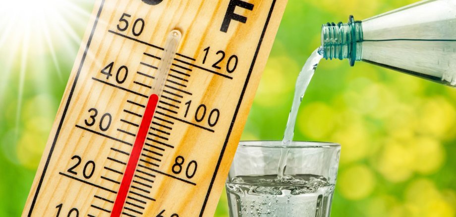 Heat in summer with high temperature and lack of water