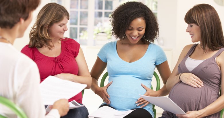 Pregnant women at ante natal class