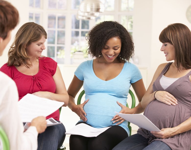 Pregnant women at ante natal class