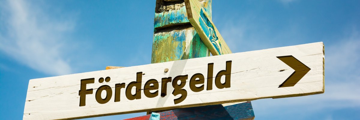 Holzschild Fördergeld