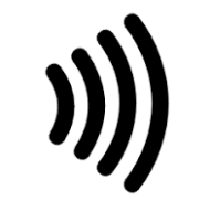 Das NFC-Symbol ist bislang nicht standardisiert, wird aber meist mit größer werdenden Klammern symbolisiert